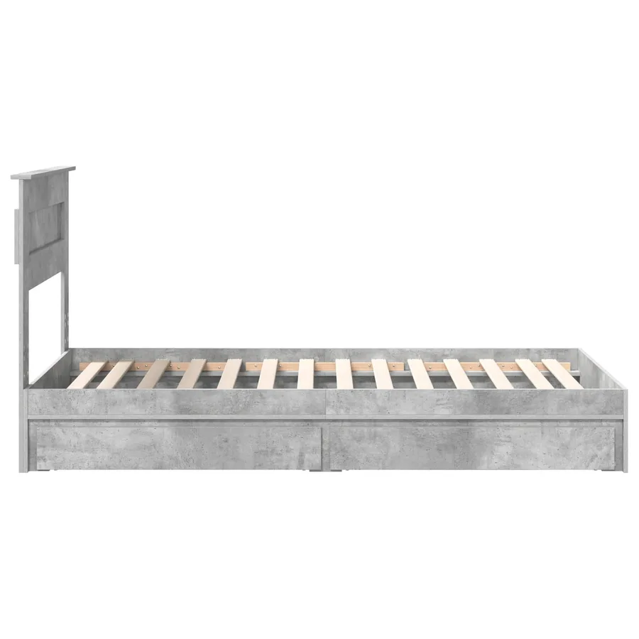 Lit de Rangement Gris béton 90 x 190 cm Bois d'ingénierie - 9