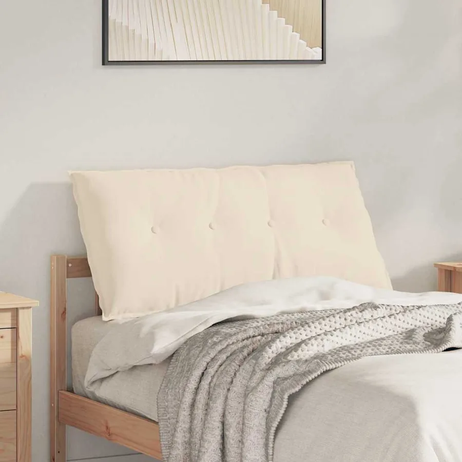 Coussin de Dos Beige 100 x 50 cm Tissu en microfibre