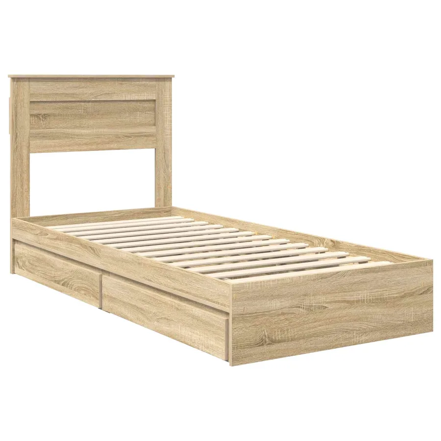Lit de Rangement Chêne Sonoma 75 x 190 cm Bois d'ingénierie - 4