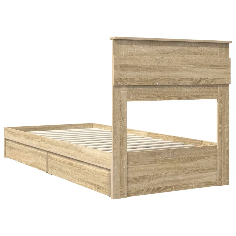 Lit de Rangement Chêne Sonoma 75 x 190 cm Bois d'ingénierie - 8