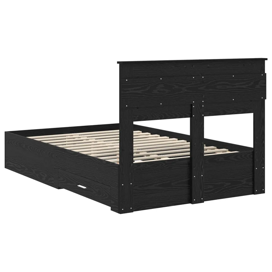 Cadre de lit Chêne noir 120 x 200 cm Bois d'ingénierie - 10