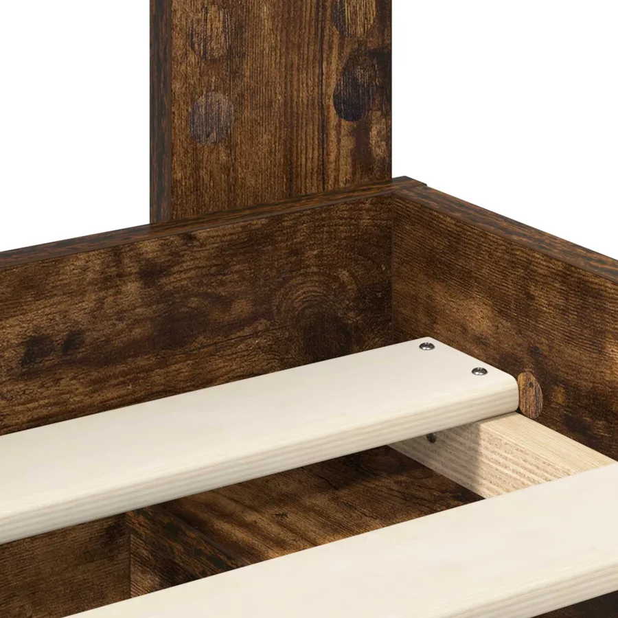 Cadre de lit Chêne fumé 100 x 200 cm Bois de pin massif - 8