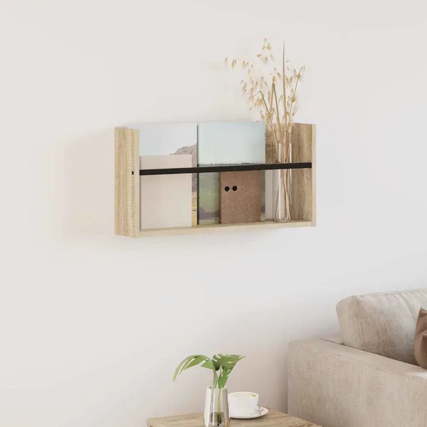 Étagère à magazines avec étagère Chêne Sonoma 60 x 12 x 30 cm
