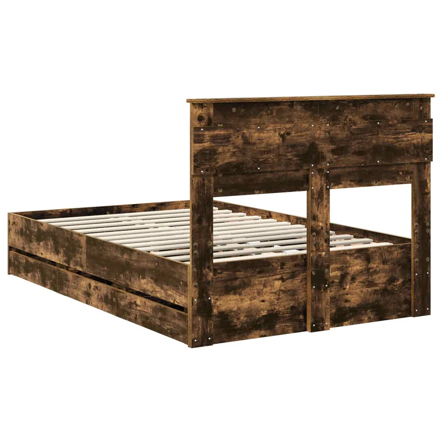 Cadre de lit Chêne fumé 120 x 200 cm Bois Ingénierie - 10