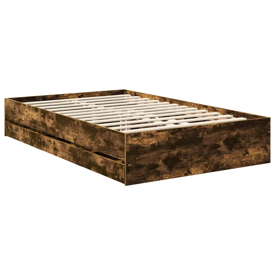 Cadre de lit Chêne fumé 120 x 200 cm Bois Ingénierie - 6