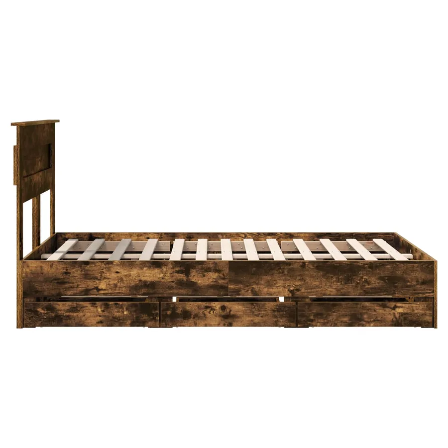Cadre de lit Chêne fumé 120 x 200 cm Bois Ingénierie - 9