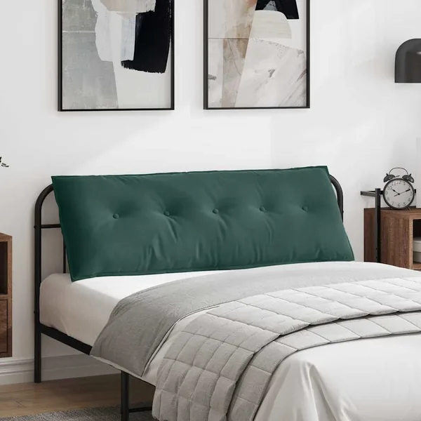 Coussin de Dos Vert foncé 140 x 50 cm Tissu en velours côtelé
