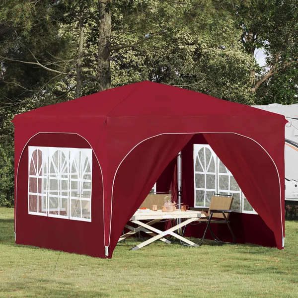 Tente de fête pop-up 290 x 290 x 245 cm Bordeaux