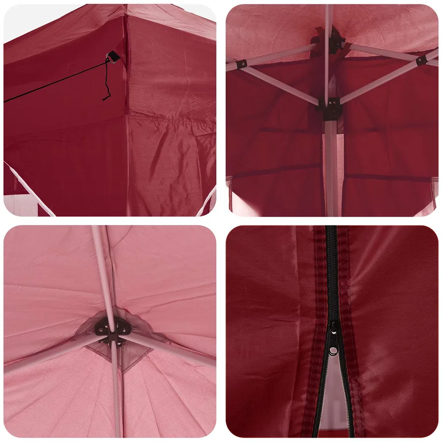 Tente de fête pop-up 290 x 290 x 245 cm Bordeaux - 12