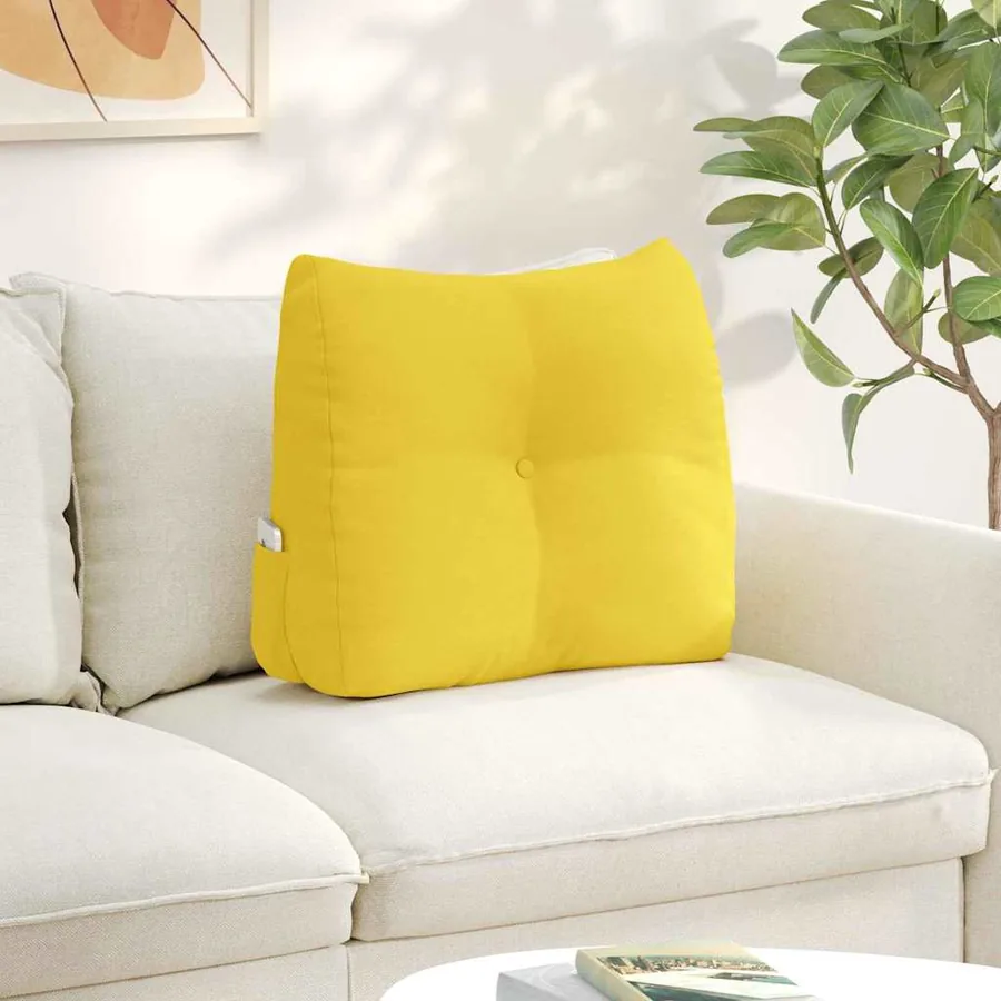 Coussin de Dos Jaune clair 60 x 24 x 50 cm tissu