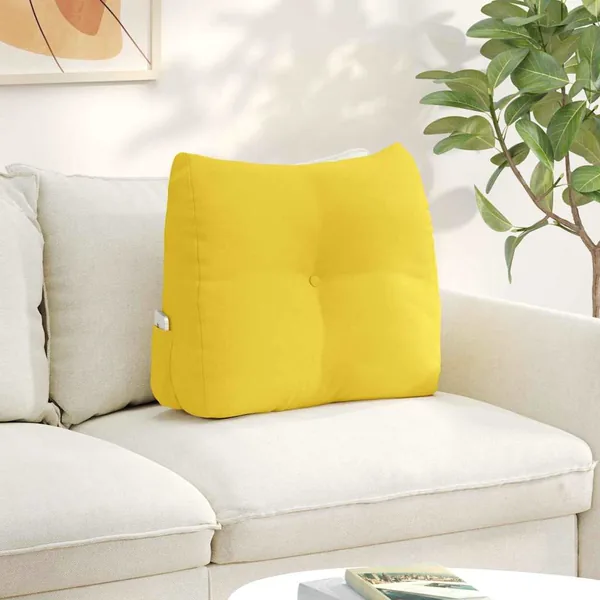 Coussin de Dos Jaune clair 60 x 24 x 50 cm tissu
