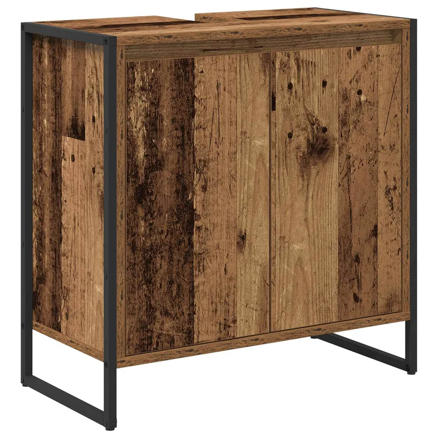 Cabinet de salle de bain avec porte Bois Ancien 60 x 30 x 60 cm - 2