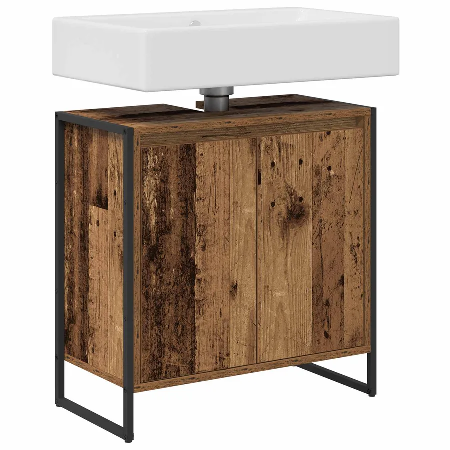 Cabinet de salle de bain avec porte Bois Ancien 60 x 30 x 60 cm - 3