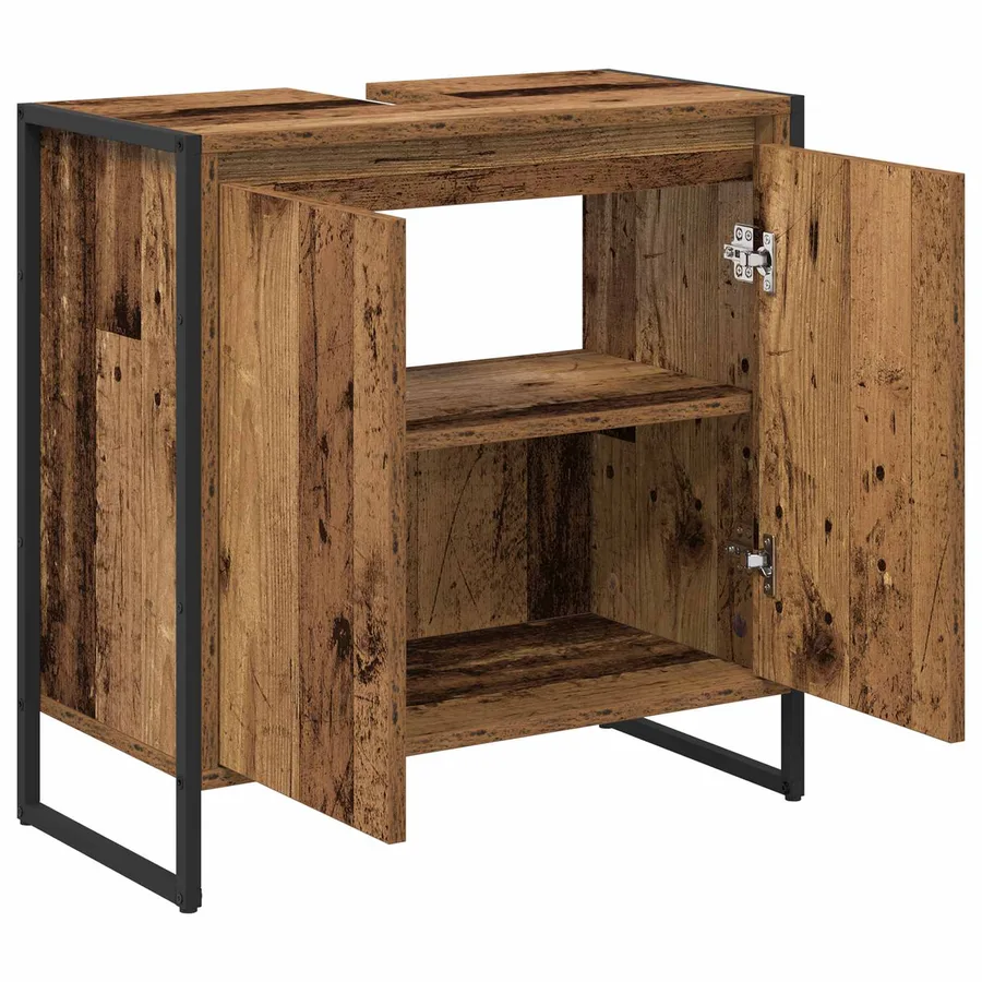 Cabinet de salle de bain avec porte Bois Ancien 60 x 30 x 60 cm - 5