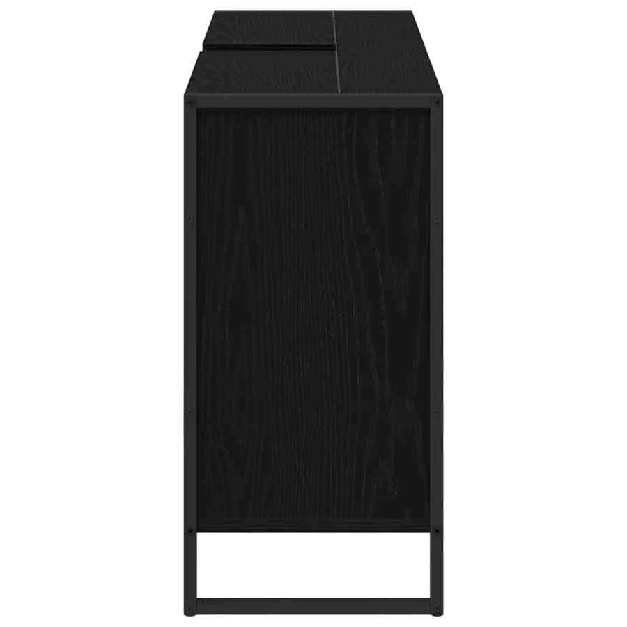 Cabinet de salle de bain avec porte Chêne noir 60 x 30 x 60 cm - 7