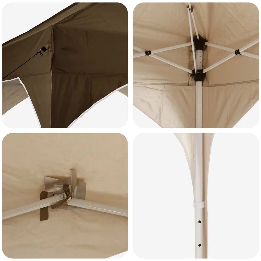 Tente de fête pop-up 290 x 290 x 245 cm Taupe - 9
