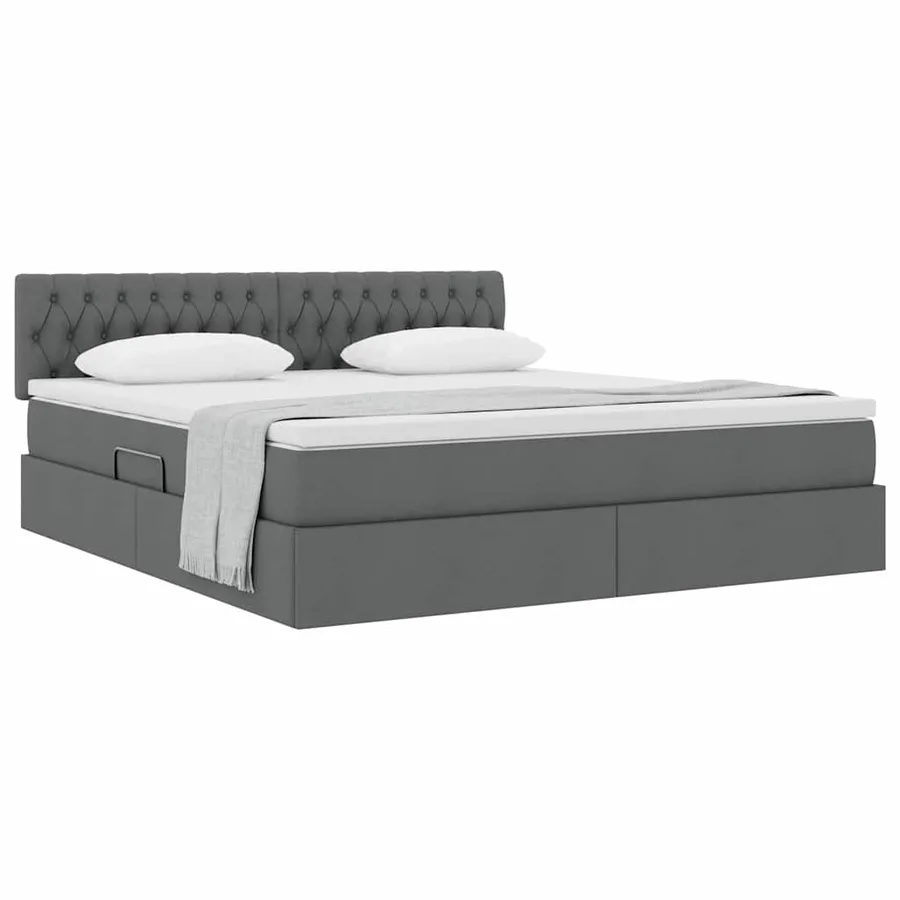 Lit avec rangement et matelas Gris foncé 180 x 200 cm - 3