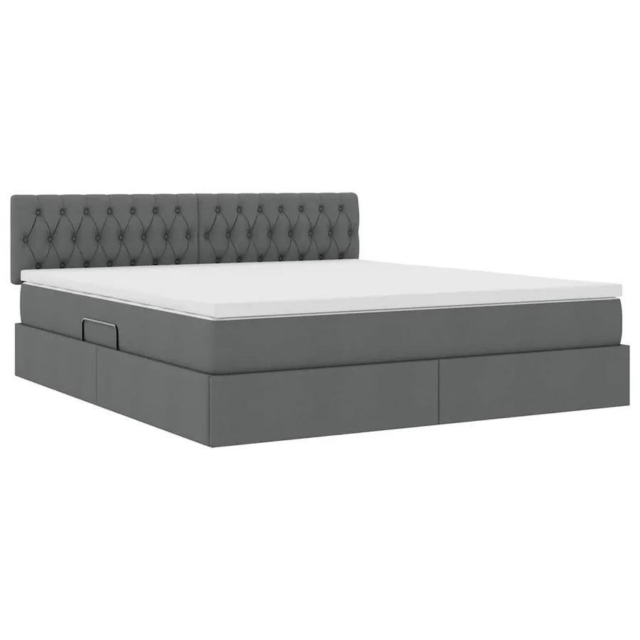 Lit avec rangement et matelas Gris foncé 180 x 200 cm - 5
