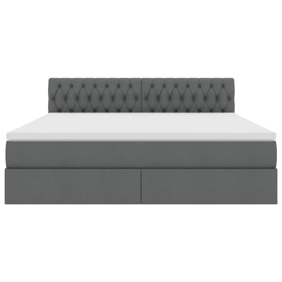 Lit avec rangement et matelas Gris foncé 180 x 200 cm - 7