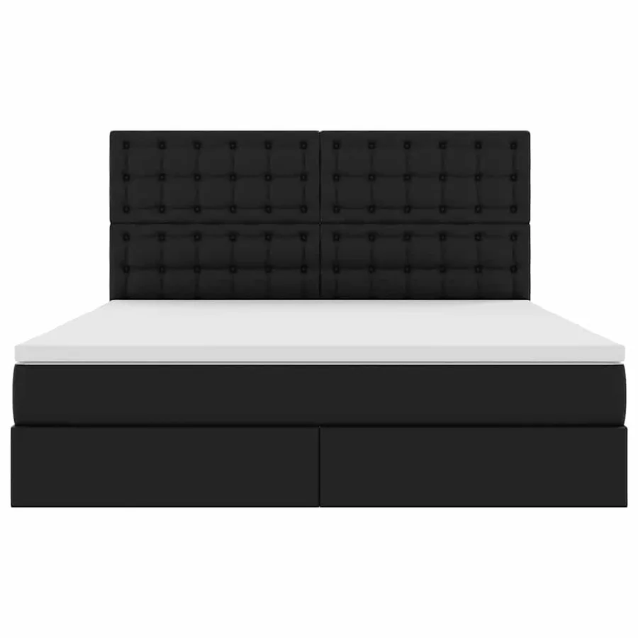 Lit avec rangement et LED Noir 180 x 200 cm Simili cuir - 5