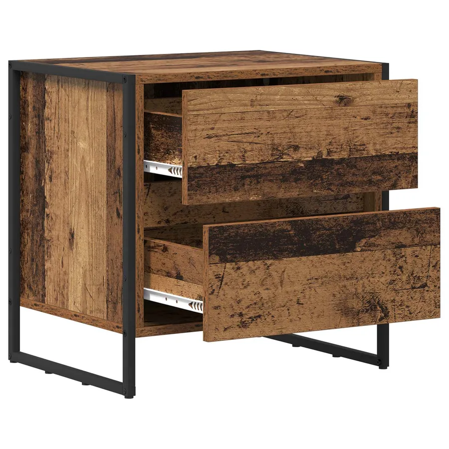 Table de chevet avec tiroir 2 pcs Bois Ancien 50 x 39,5 x 50 cm - 11