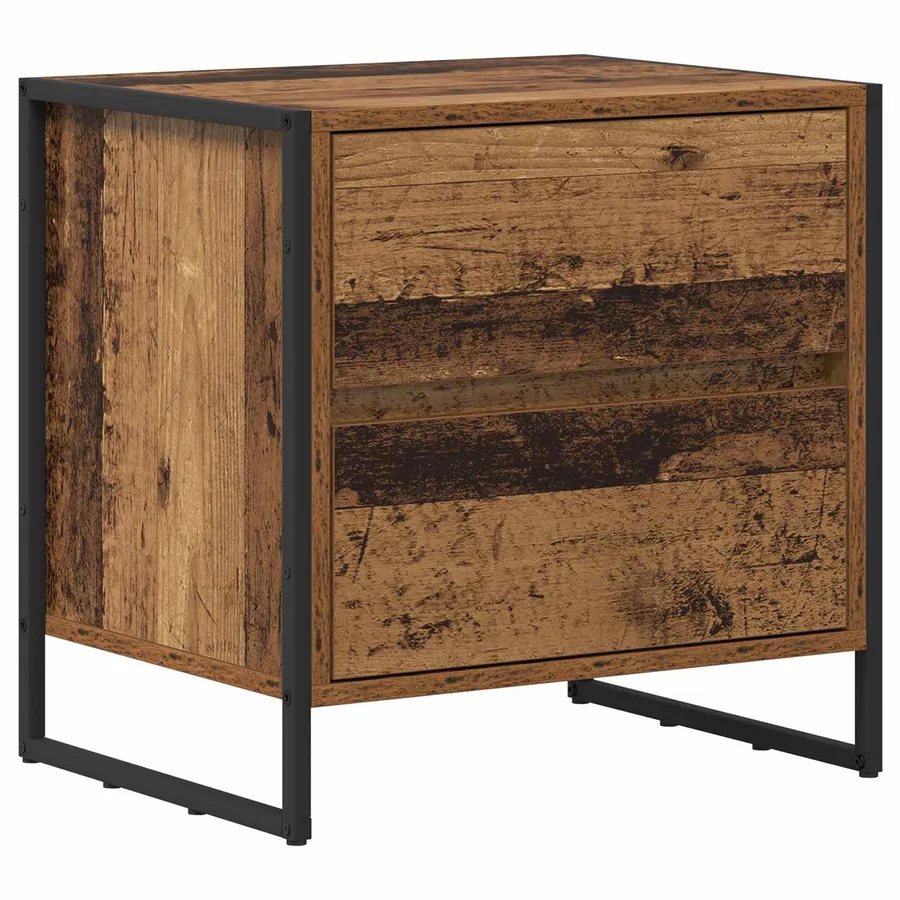 Table de chevet avec tiroir 2 pcs Bois Ancien 50 x 39,5 x 50 cm - 5