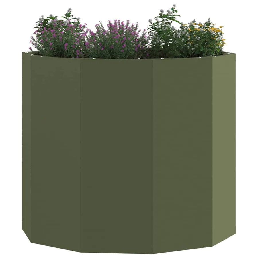 Jardinière Vert olive 60 x 60 x 50 cm Acier - 3