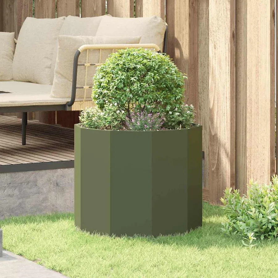 Jardinière Vert olive 60 x 60 x 50 cm Acier - 4