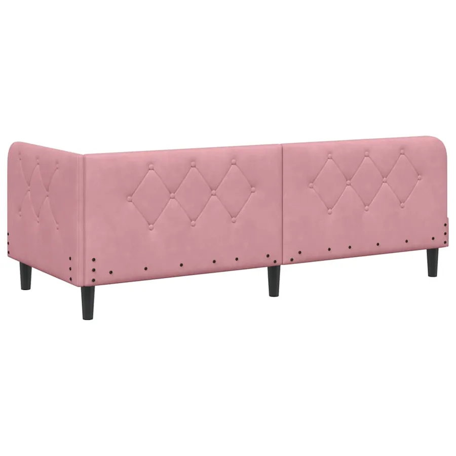 Cadre de lit d'angle Rose 80 x 200 cm Velours - 9