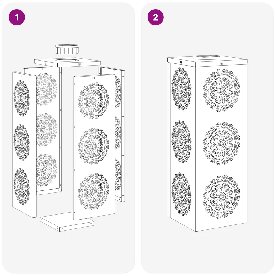 Lumière de chemin LED solaire 2 pcs Blanc chaud 18 x 18 x 50 cm - 14