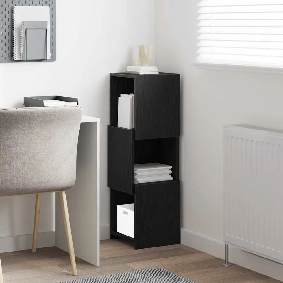 Meuble d'angle Chêne noir 30,5x30x95cm Bois d'ingénierie - 4