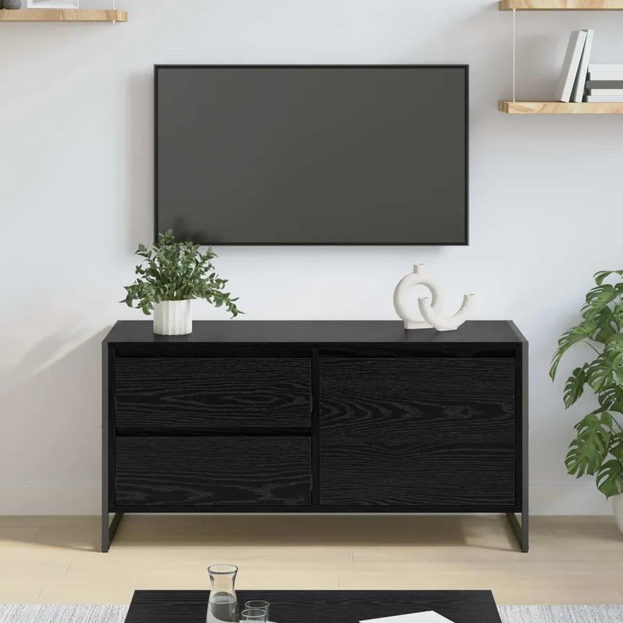 Meuble TV Chêne noir 100 x 36 x 49.5 cm Bois d'ingénierie