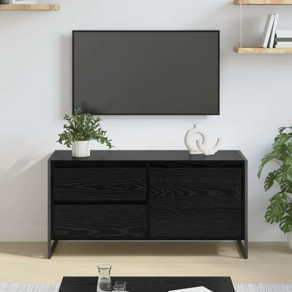 Meuble TV Chêne noir 100 x 36 x 49.5 cm Bois d'ingénierie