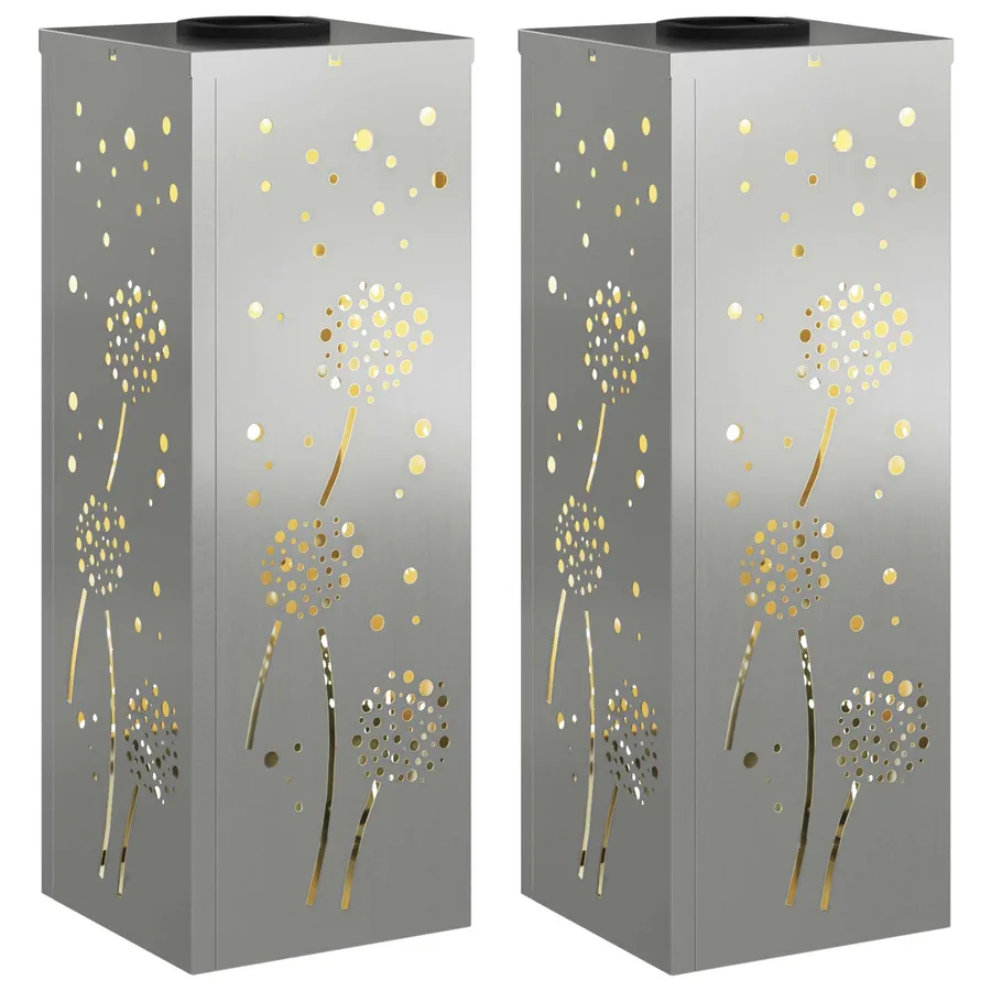 Lumière de chemin LED solaire 2 pcs Blanc chaud 18 x 18 x 50 cm - 2