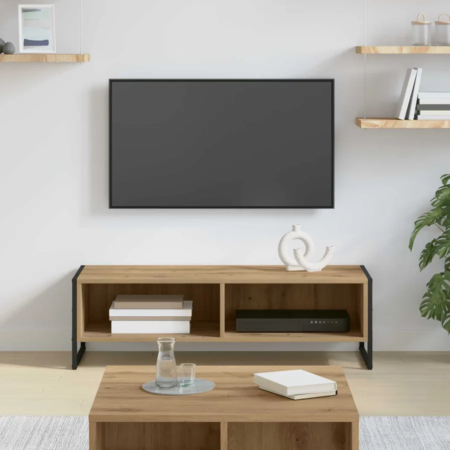 Meuble TV 100 x 36,5 x 30,5 cm Chêne artisan Bois d'ingénierie