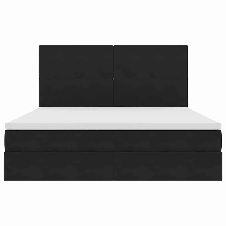 Lit avec rangement et matelas Noir 180 x 200 cm Velours - 7