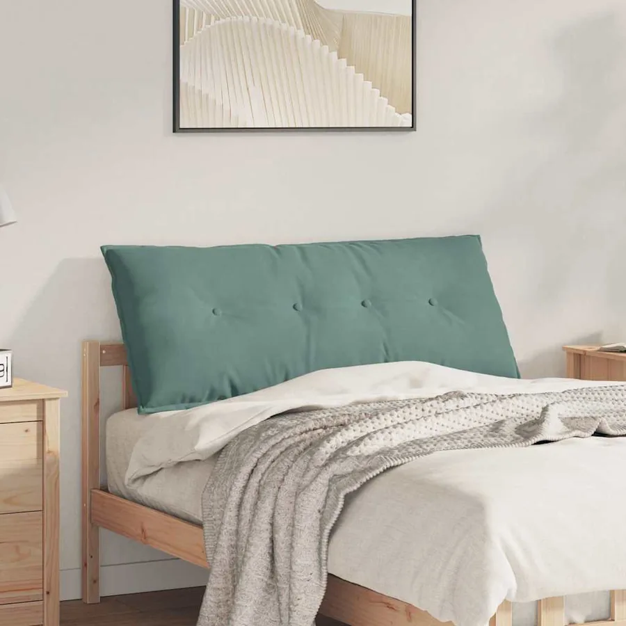 Coussin de Dos Vert Mer 120 x 50 cm Tissu en velours côtelé
