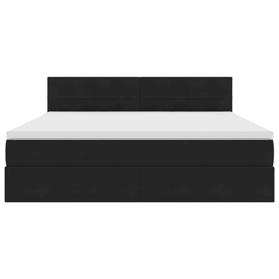 Lit de Rangement avec matelas Noir 180 x 200 cm Velours - 7