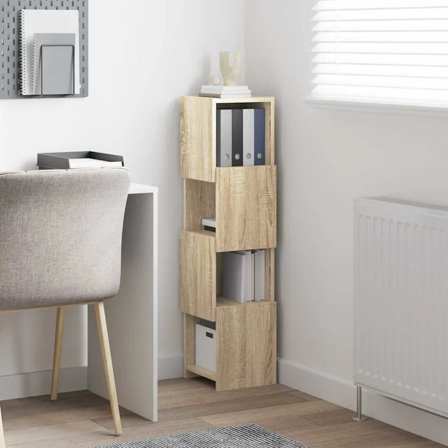 Meuble d'angle Chêne Sonoma 25,5x25x102cm Bois d'ingénierie - 4