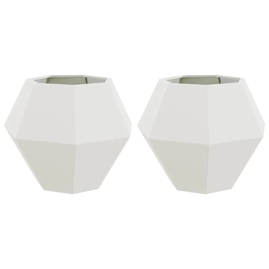 Jardinière 2 pc Blanc 75 x 75 x 60 cm Acier - 2
