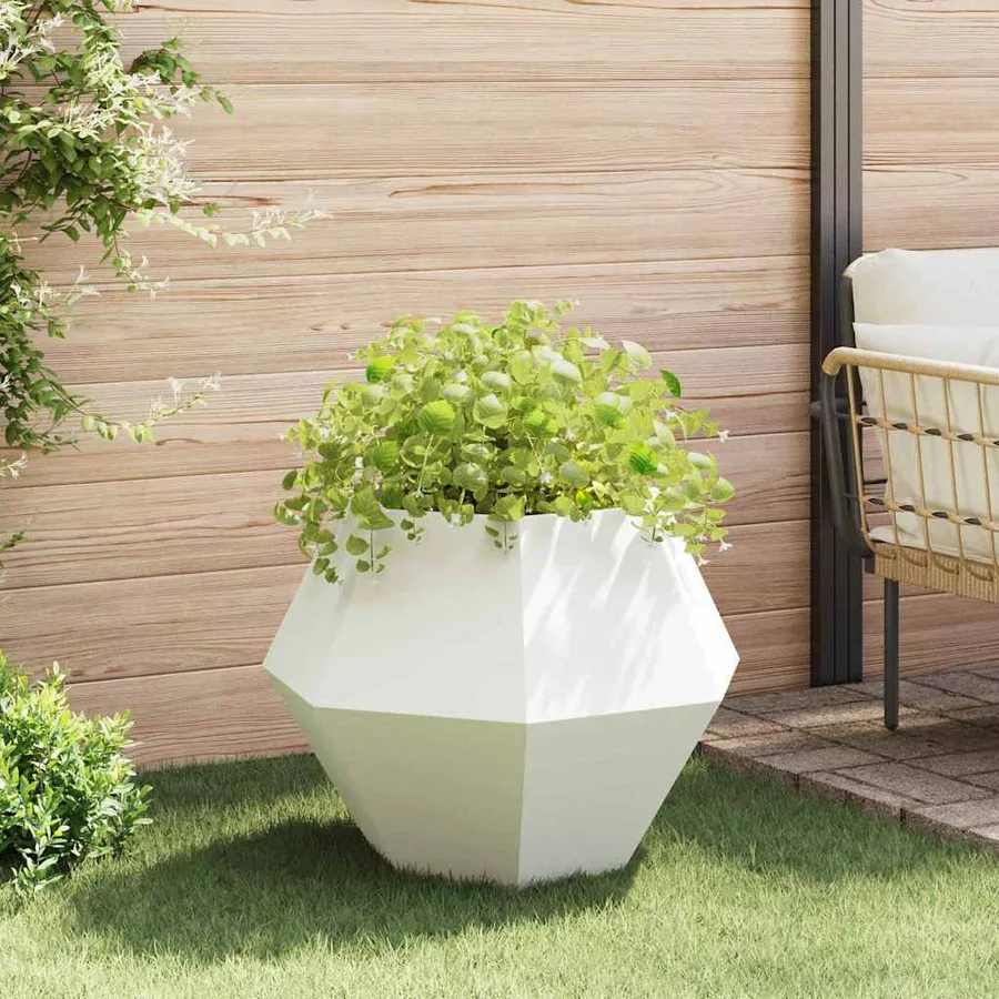 Jardinière 2 pc Blanc 75 x 75 x 60 cm Acier - 4