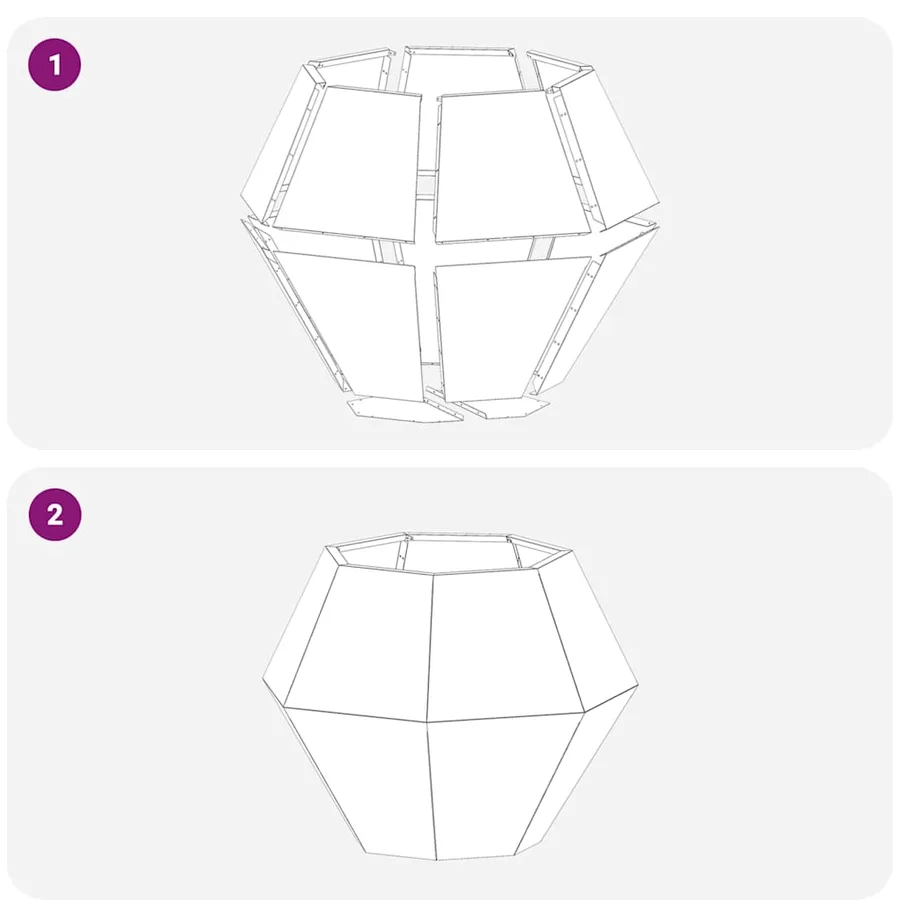 Jardinière 2 pc Blanc 75 x 75 x 60 cm Acier - 9