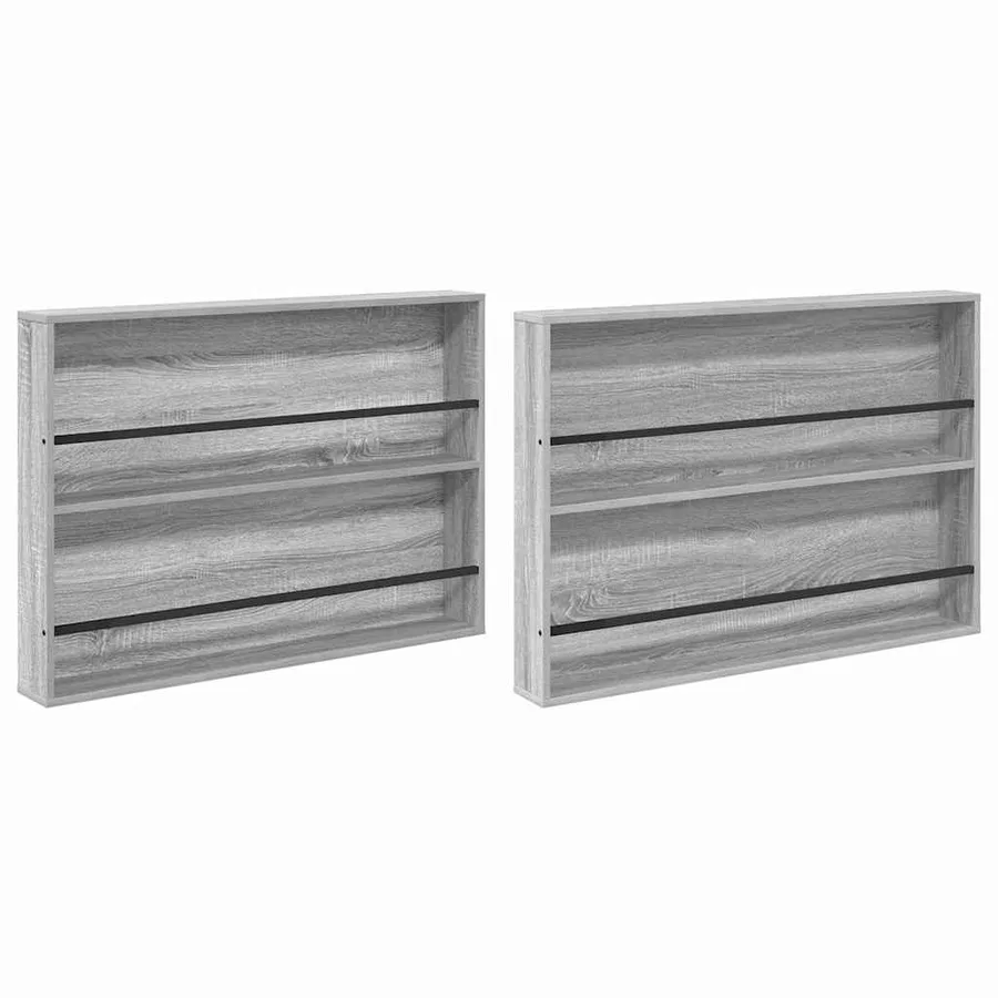 Étagère à magazines 2 pcs Gris Sonoma 100 x 12 x 70 cm - 2