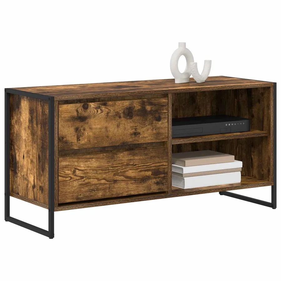 Meuble TV Chêne Fumé 100 x 36 x 49,5 cm Bois d'ingénierie - 3