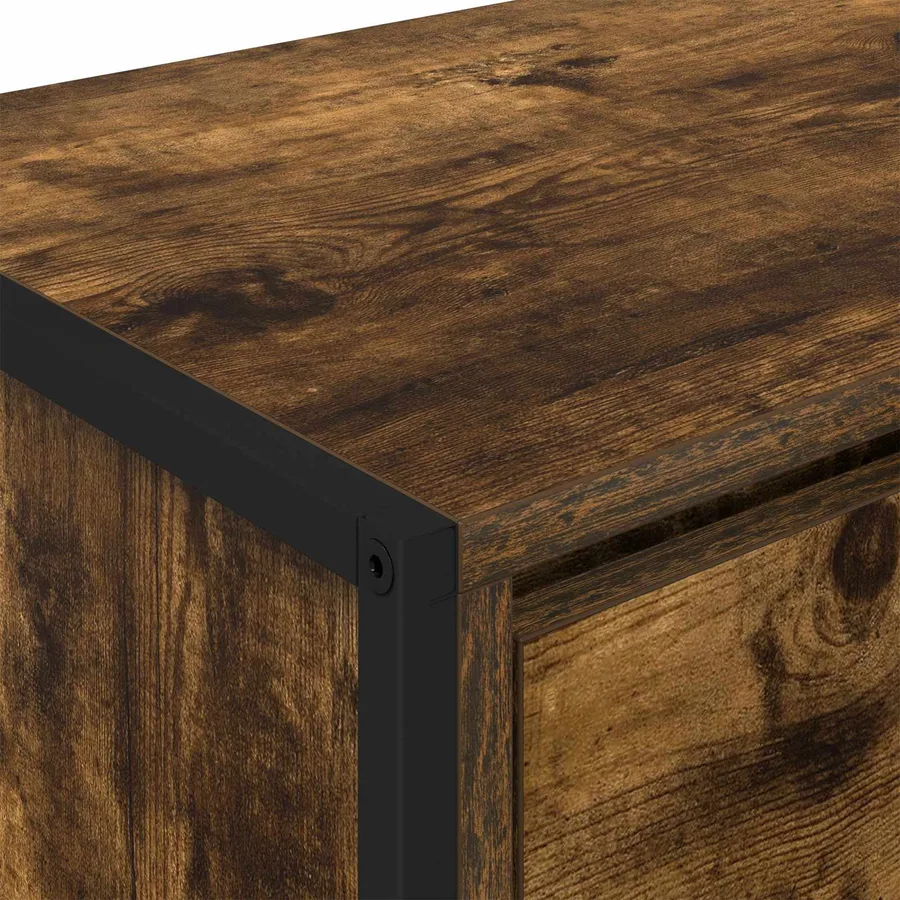 Meuble TV Chêne Fumé 100 x 36 x 49,5 cm Bois d'ingénierie - 9