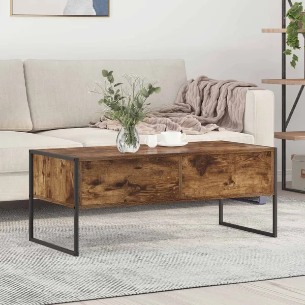 Table basse Chêne Fumé 100 x 46 x 40 cm Bois d'ingénierie