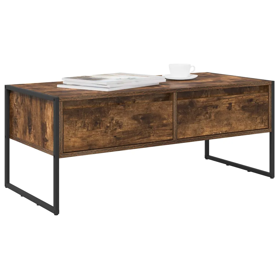Table basse Chêne Fumé 100 x 46 x 40 cm Bois d'ingénierie - 3