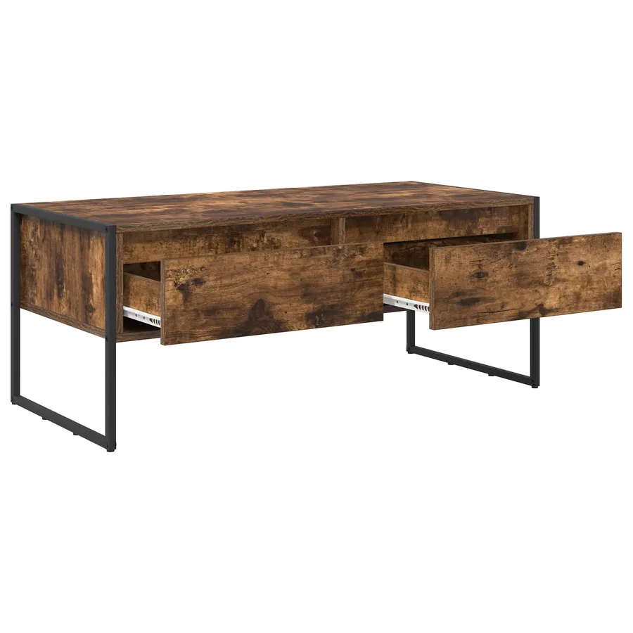 Table basse Chêne Fumé 100 x 46 x 40 cm Bois d'ingénierie - 5