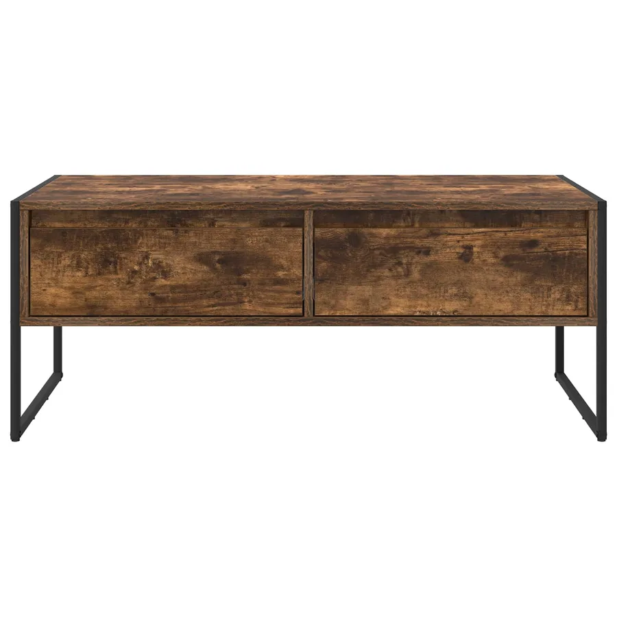 Table basse Chêne Fumé 100 x 46 x 40 cm Bois d'ingénierie - 6