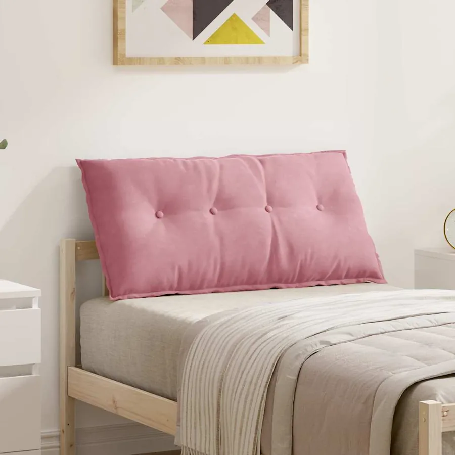 Coussin de Dos Rose 100 x 50 cm Tissu en velours côtelé